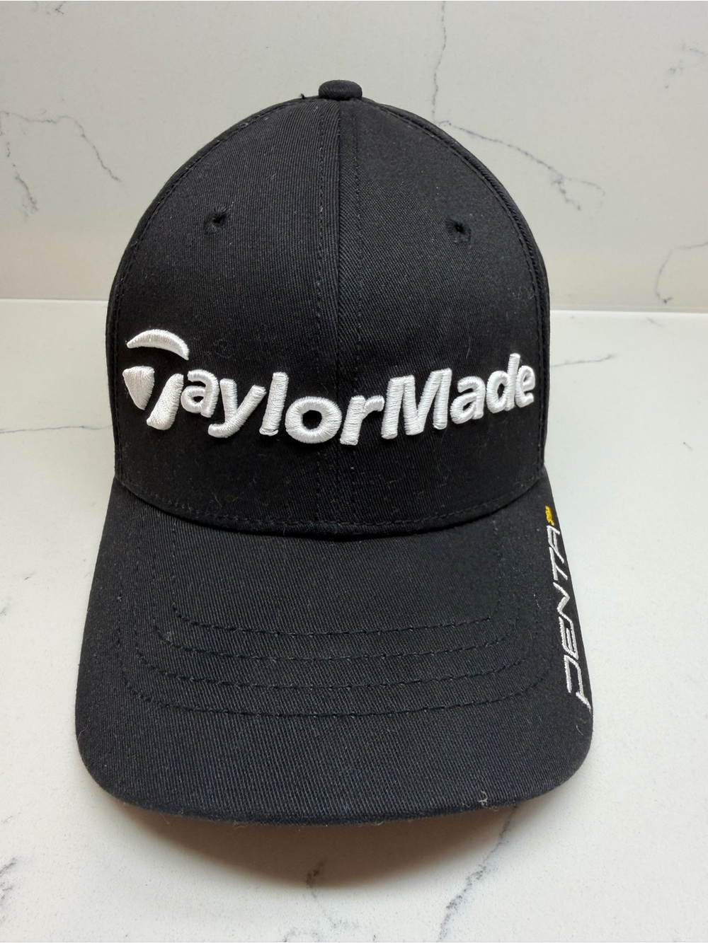 TaylorMade Black Baseball Hat with White Logo
